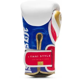 Leone1947 Thai Style Leder Künstliche Boxhandschuhe - White - 10 oz