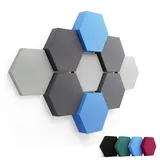 FENNEXT® Schallabsorber Wand Paneele [9 Stk.] für spürbar reduzierte Geräusche I Modernes Akustikbild aus Hexagon Akustikplatten I Unbedenkliche Akustikpaneele hergestellt in der EU I 3D Panels