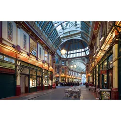 Fototapete PAPERMOON "LEADENHALL MARKT-LONDON ARCHITEKTUR GALERIE ARKADE XXL", bunt, B:4,50m L:2,80m, Vlies, Tapeten