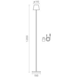 Sigor Nuindie Stehleuchte nachtschwarz USB-C