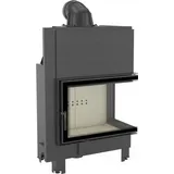 Kamineinsatz aus Stahl KRATKI MBA rechts 17 kW Ø 200 mit Türfeder - Schwarz