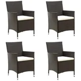 vidaXL Gartenstuhl 60 x 60 x 88 cm braun 4 St.