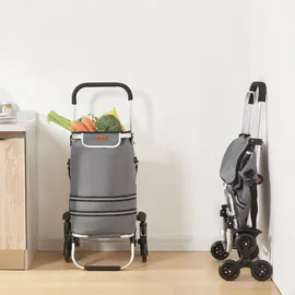 [en.casa] Neef Einkaufstrolley Dunkelgrau 0,47 x 1,00 m
