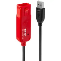 Lindy USB-A auf USB-A 12 m Schwarz/Rot
