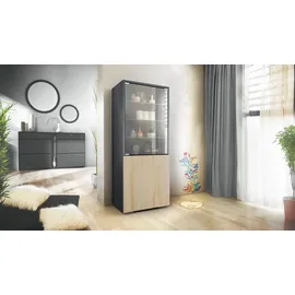 Vladon Standvitrine Granada 50 x 122,5 x 34,5 cm Braun