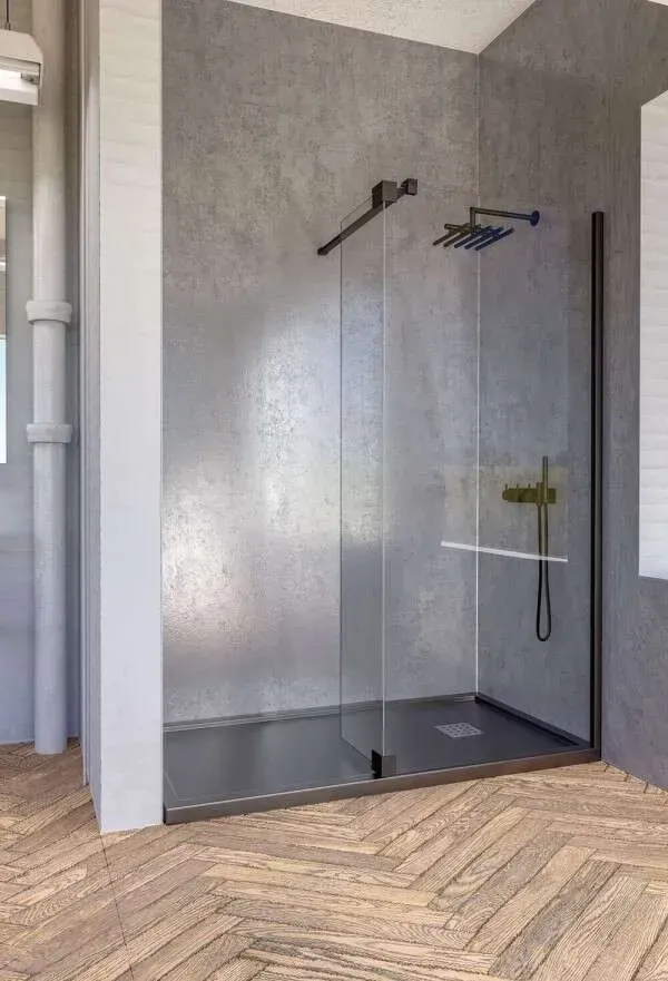 Doccia Orlando Walk-In Duschwand mit Pendelteil Dusche.. - Duschkabine