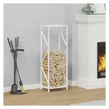 vidaXL Kaminholzregal Kaltgewalzter Stahl 34 x 25 x 100 cm Weiß