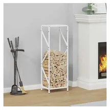 vidaXL Kaminholzregal Kaltgewalzter Stahl 34 x 25 x 100 cm Weiß