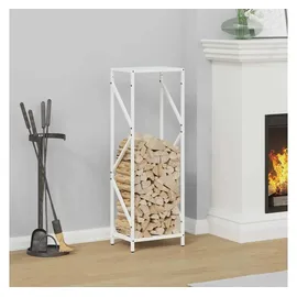 vidaXL Kaminholzregal Kaltgewalzter Stahl 34 x 25 x 100 cm Weiß
