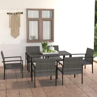 vidaXL Garten-Essgruppe 7-tlg. Grau
