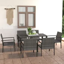 vidaXL Garten-Essgruppe 7-tlg. Grau