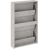 vidaXL Schuhschrank mit Spiegel 63 x 102,5 x 17 cm grau / betongrau