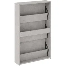 vidaXL Schuhschrank mit Spiegel 63 x 102,5 x 17 cm grau / betongrau