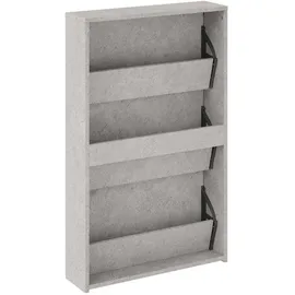 vidaXL Schuhschrank mit Spiegel 63 x 102,5 x 17 cm grau / betongrau