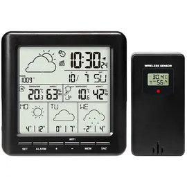 casativo WLAN-Wetterstation mit Aussensensor Schwarz 21