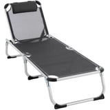 Divero Sonnenliege Sonnendach schwarz 187x57 cm Alu Campingliege klappbar Keret