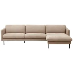 Ecksofa Nathan in Beige Flachgewebe