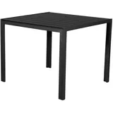 VCM Noma Gartentisch 90 x 90 cm, schwarz und schwarz.