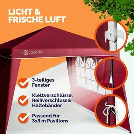 CASARIA Deuba 2x Seitenwand Faltpavillon Capri 2er-Set Rot