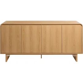 Beliani Sideboard mit 4 Türen Deloraine Hellbraun