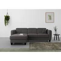 sit&more Ecksofa SIT & MORE "Belluci L-Form", grau (fango), B:247cm H:85cm T:170cm, Sofas, Ecksofa, inklusive Federkern, wahlweise mit Bettfunktion und Bettkasten