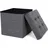 Songmics Sitzhocker mit Stauraum Stoff 38 x 38 x 38 cm Dunkelgrau
