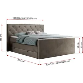 MKS Meble KING VELEN 200 x 200 cm H3 Braun