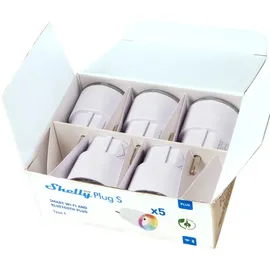 Shelly Plus Plug S weiß, 2500W, Smart-Steckdose, 5er-Pack