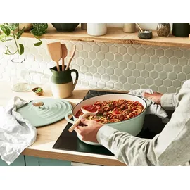 Tefal Lov Gusseisen ovaler Bräter 34 cm beige