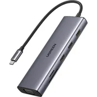 Ugreen USB-C 9-In-1 Multifunction Adapter (USB C), Dockingstation + USB Hub, Silber