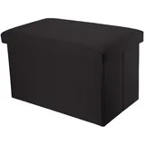 Intirilife Sitzwürfel Faltbar Leinen 49 x 30 x 30 cm Schwarz