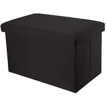 Intirilife Sitzwürfel Faltbar Leinen 49 x 30 x 30 cm Schwarz