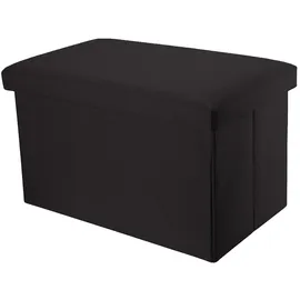 Intirilife Sitzwürfel Faltbar Leinen 49 x 30 x 30 cm Schwarz
