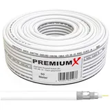 PremiumX Koaxialkabel 4-fach geschirmt 50 m