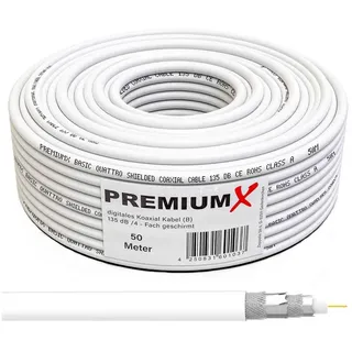 PremiumX Koaxialkabel 4-fach geschirmt 50 m