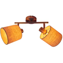 NÄVE Spotleuchte Deckenlampe, Metall Textil natur, 2x E14, Lxh 46x22 cm