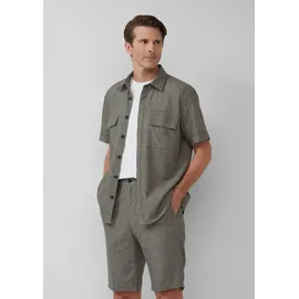 s.Oliver Regular Fit: Kurzarmhemd aus Leinenmix - olive - L