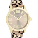 Oozoo Armbanduhr beige schwarz Leder Timepieces Damen Analog-Quarzuhr UOC1097A | beige