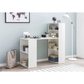 Wohnling Schreibtisch weiß rechteckig, Wangen-Gestell weiß 120,0 x 53,0 cm