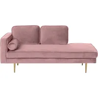 Beliani Chaiselongue Samtstoff Rosa Linksseitig Miramas