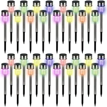 monzana MONZANA® Solarlampe Außen 32er Set Wetterfest IP44 Edelstahl Farbwechsel Bunt Garten Balkon Deko