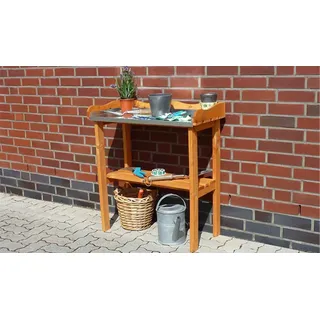 Garten Arbeitstisch Wedel Honigbraun 100 x 60 x 48 cm - aus Kiefer - Gärtnertisch für Garten - Pflanztisch mit Arbeitsfläche - Pflanzbank für Balkon