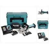 Makita DPJ 180 RY1J 18 V Li-Ion Akku Nutfräse im Makpac + 1 x 1,5 Ah Akku + Ladegerät