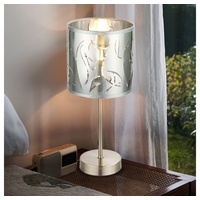 ETC Shop Design Tisch Lampe silber Schlaf Zimmer Stanzung