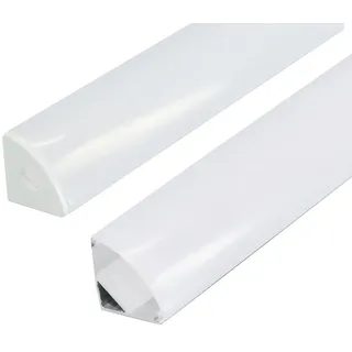 Energmix 2 Eckprofil Eckschiene Eckleiste Aluprofil Eck Alu Schiene Profil mit Milchglas Abdeckung