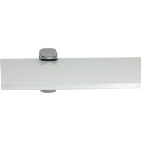 ib style Wandregal Glasregal 8mm eckig weiß 40 x 15 cm + Clip CUCALE Silbermatt, ESG-Sicherheitsglas grau|silberfarben
