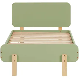 Homestyle4u Kinderbett 90 x 200 cm Kiefer massiv lackiert grün