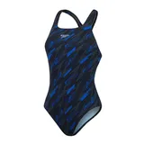Speedo Badeanzug, Damen Speedo Hyper Boom Allover Medalist schwarz|blau 32