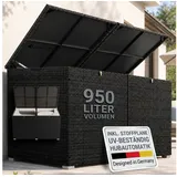 Juskys Auflagenbox Ikaria 145 x 79,5 x 82,5 cm Schwarz