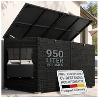 Juskys Auflagenbox Ikaria 145 x 79,5 x 82,5 cm Schwarz
